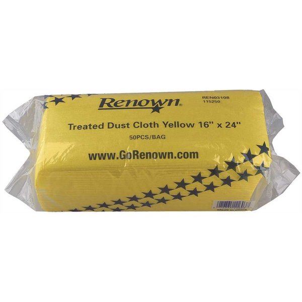 Renown DUST CLOTH TREATED 16X24 IN. YELLOW, 50PK REN03108